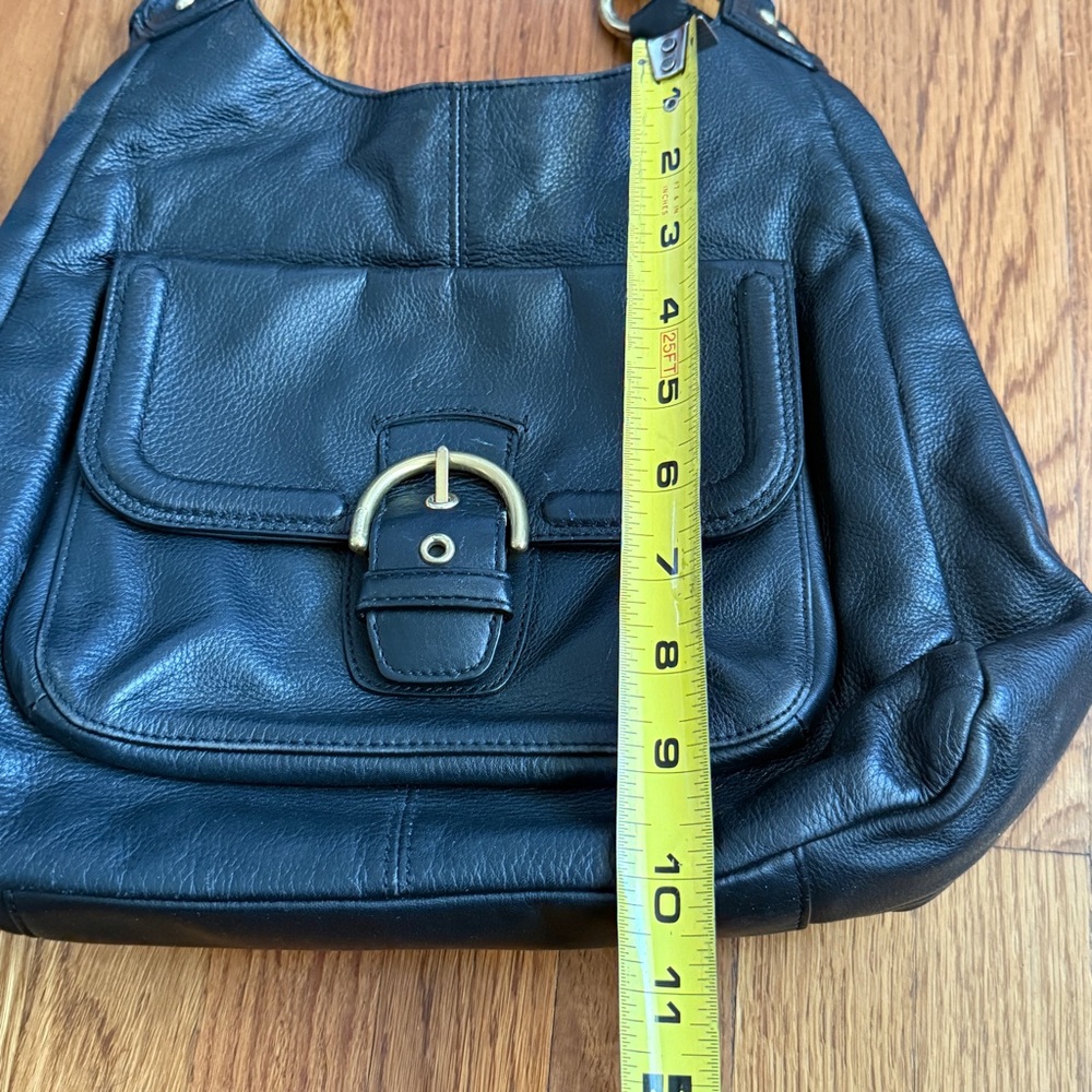Coach black leather satchel with gold hardware purse - Picture 12 of 14